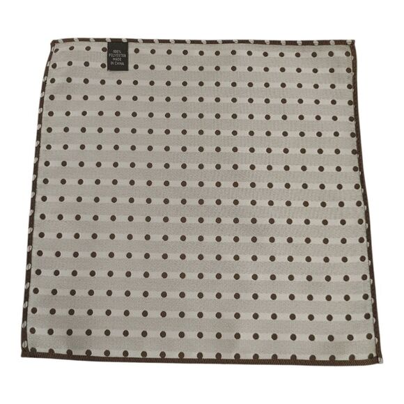 ALLURE MEN'S MULTI-DOT POCKET SQUARE CHOCOLATE / WHITE. - Picture 3 of 3